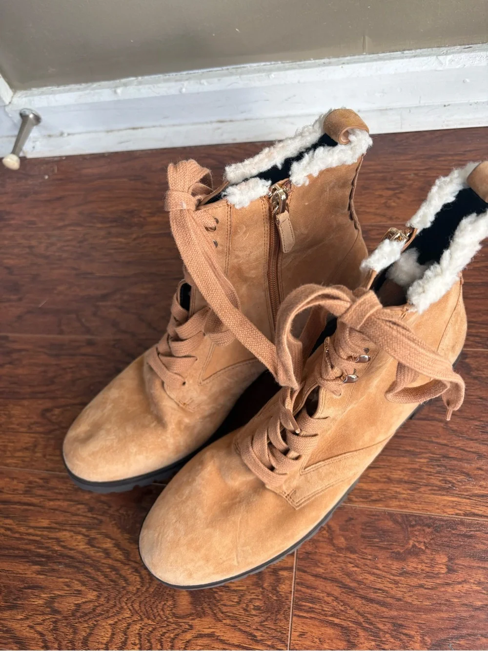 kate spade Tan Lace-Up Faux Suede Ankle Boots NEW 👢👢👢
